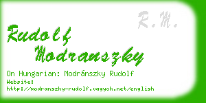 rudolf modranszky business card
